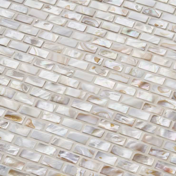 South Seas Pearls Mini Brick Pattern Polished Mosaic Tile