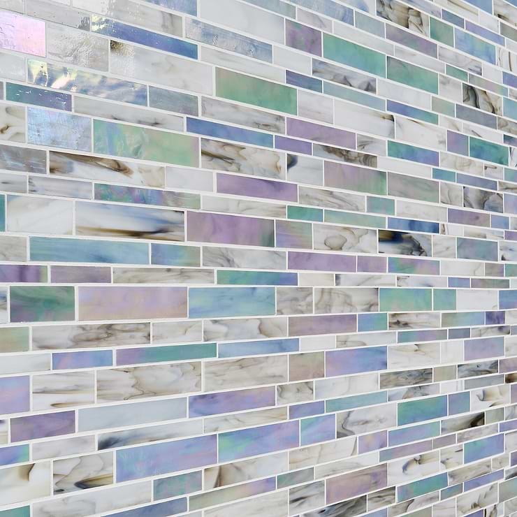 Matchstix Kismet Multicolor Glass Polished Mosaic Tile