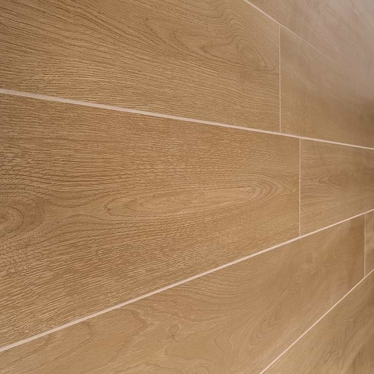 Oaktree Elegant Pale Brown 7x60 XL Wood Look Matte Porcelain Tile