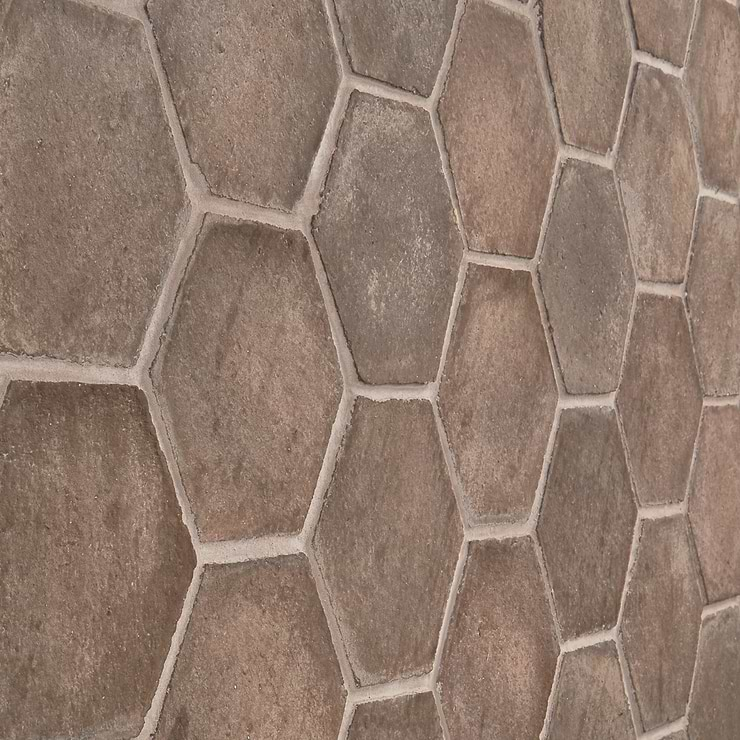 Terra Villa Gray 4" Hex Matte Presealed Genuine Terracotta Tile