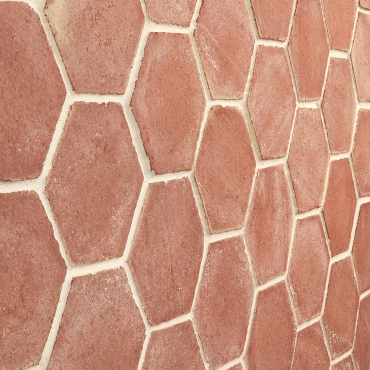 Terra Villa Red 4" Hex Matte Presealed Genuine Terracotta Tile