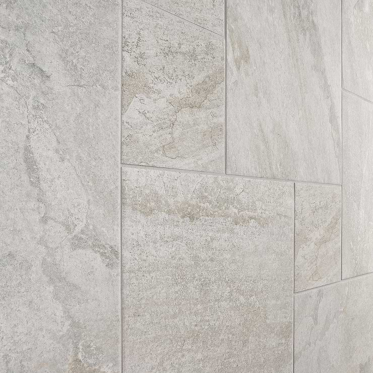 Shala Smoke White French Pattern Matte Porcelain Tile