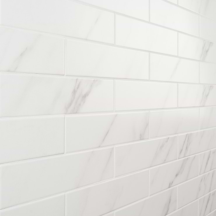Amalfi Statuario White 3x12 Matte Ceramic Tile