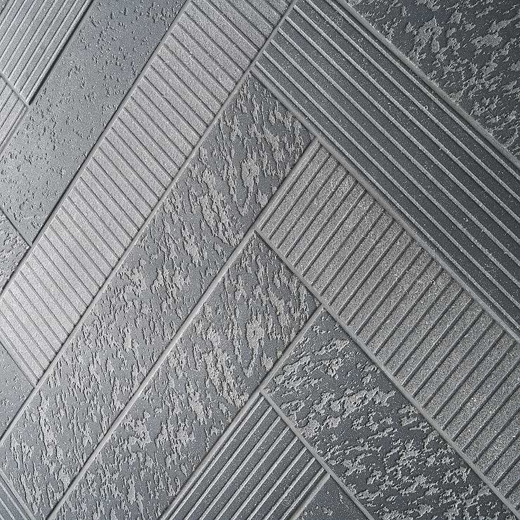 Texstone Deco Antracita Dark Gray 4x19 Textured Matte Porcelain Subway Tile