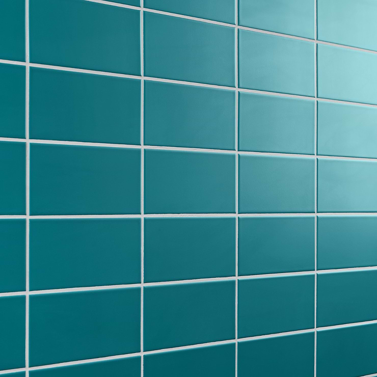 Stacy Garcia Maddox Teal Blue 4x8 Matte Ceramic Subway Wall Tile