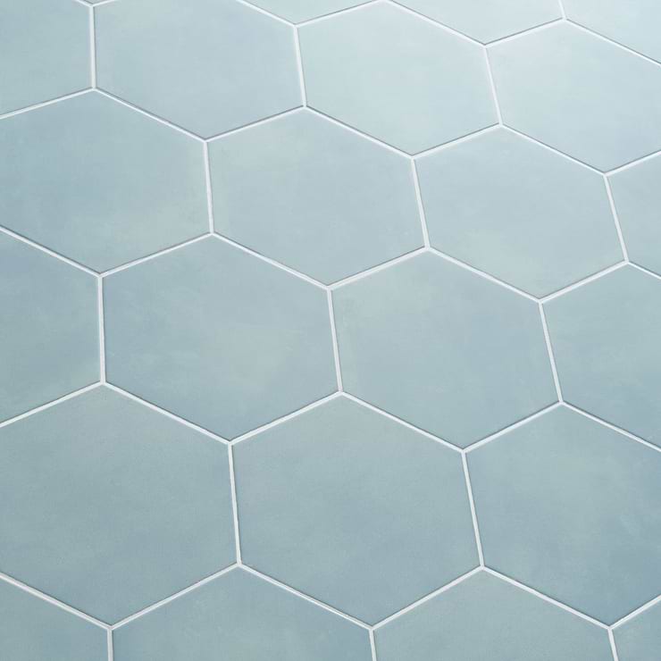 HexArt Turquoise 8" Hexagon Matte Porcelain Tile