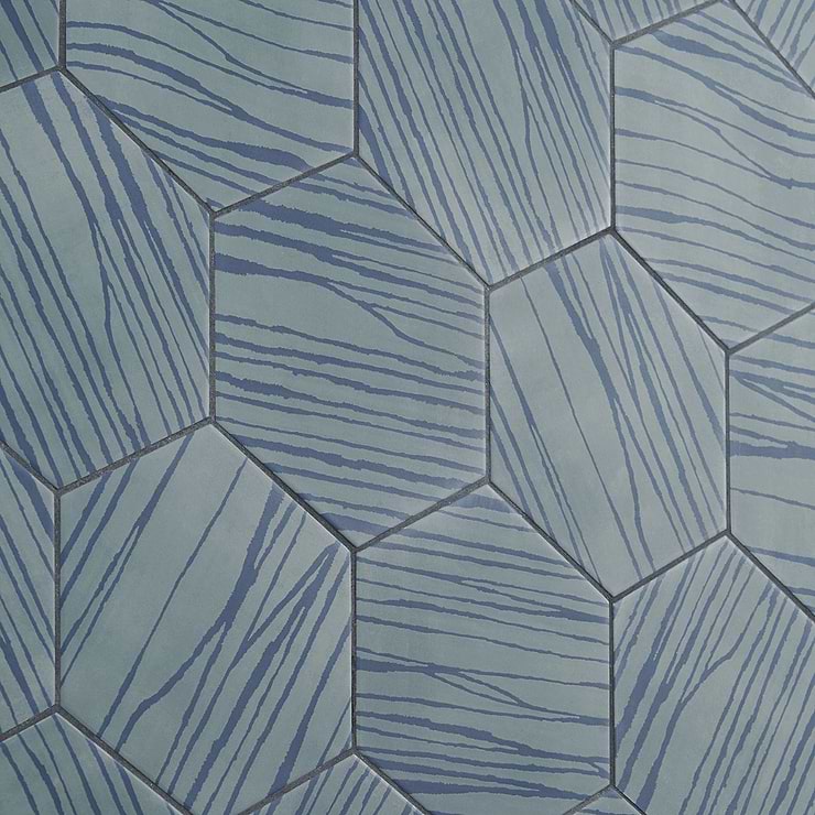 HexArt Zen Ocean Turquoise 8" Hexagon Matte Porcelain Tile