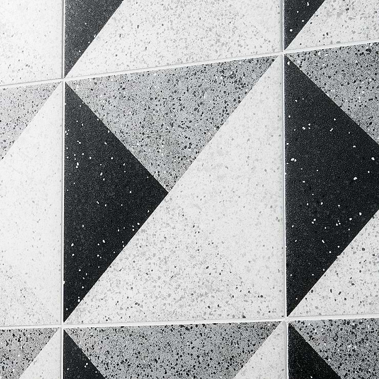 Art Geo by Elizabeth Sutton Terrazzo Deco Charcoal Gray 8x8 Matte Porcelain Tile