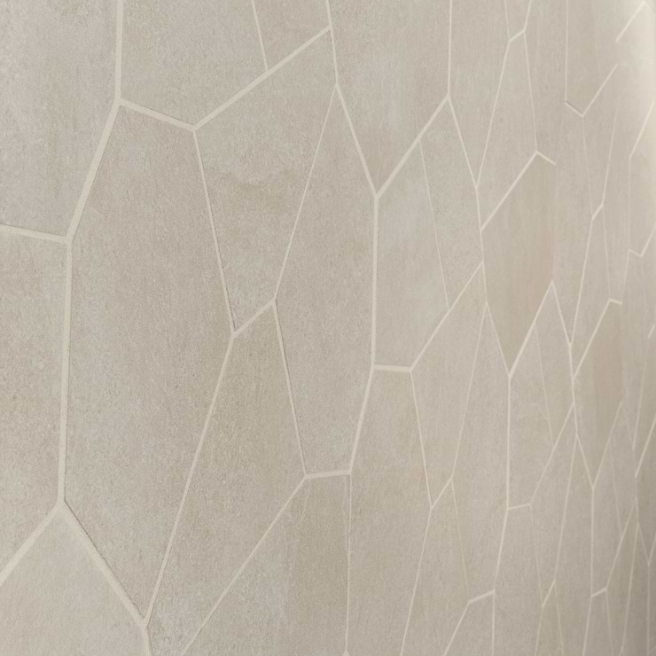 Era Crema Beige Organic Pattern Limestone Look Matte Porcelain Mosaic Tile