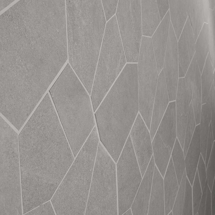 Era Silver Gray Organic Pattern Limestone Look Matte Porcelain Mosaic Tile