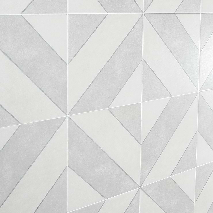 Auteur Diagonals Ash 9x9 Porcelain Tile: Pattern 3