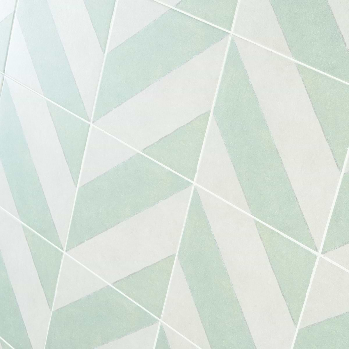 Auteur Diagonals Sage Green 9x9 Matte Porcelain Tile: Pattern 4 ...