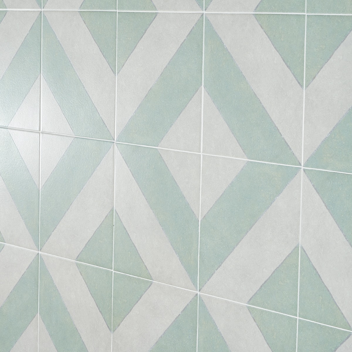 Auteur Diagonals Jewel Sage Green 9x9 Matte Porcelain Tile