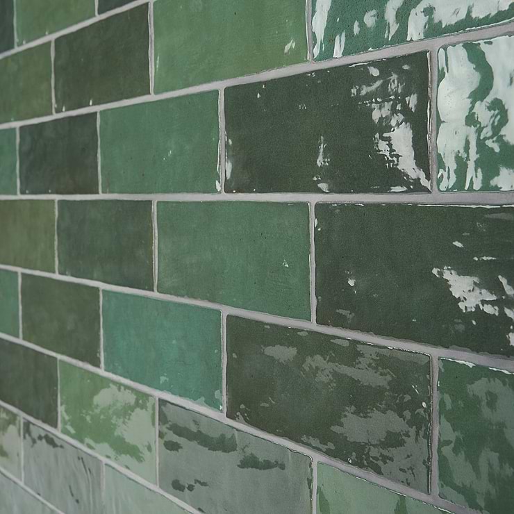 Portmore Green 3x8 Glazed Ceramic Subway Wall Tile