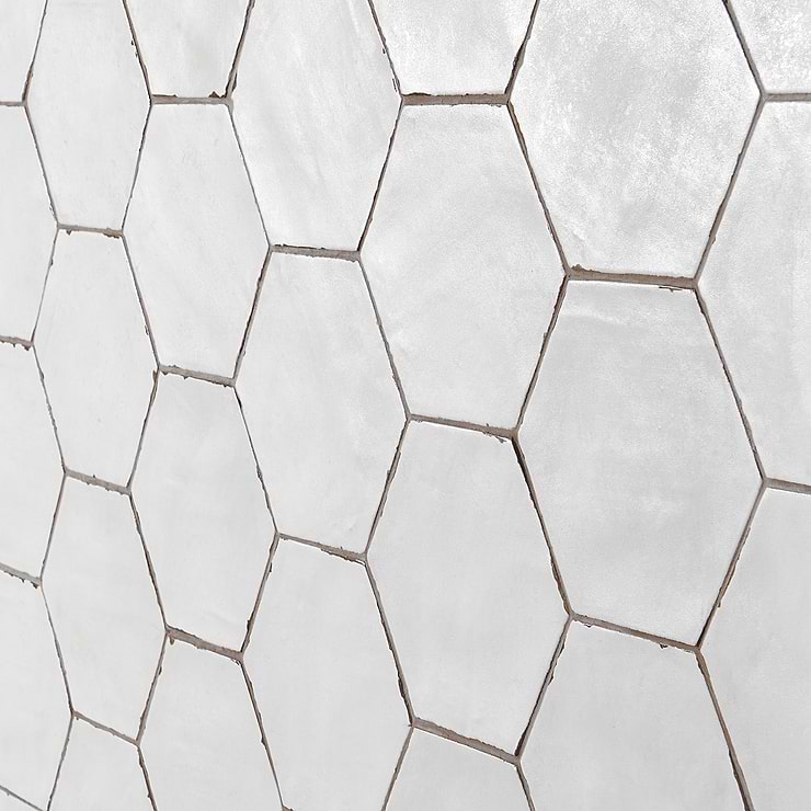 Sasha Hex Solaro White 6" Matte Porcelain Hexagon Tile