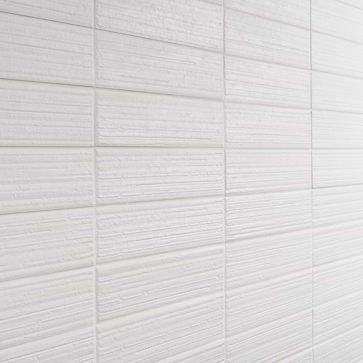 Charlotte Cloud White 3x10 Textured Matte Ceramic Subway Tile