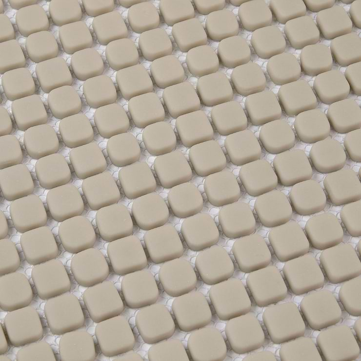 Venini Beige 1/2" Mini Square Frosted Glass Mosaic Tile