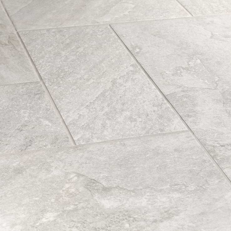 Shala Smoke White French Pattern Matte Porcelain Tile