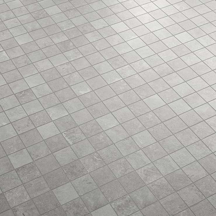 Stoneside Pearl Gray 2x2 Porcelain Matte Mosaic Tile