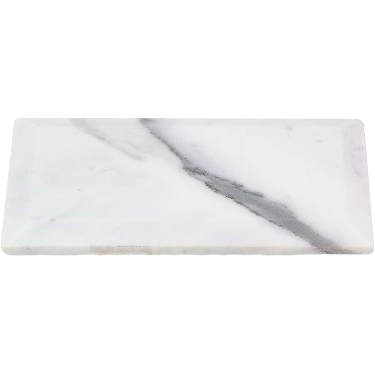 Calacatta 3x6 Beveled Polished Marble Tile