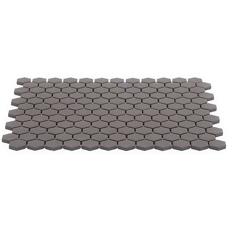 Level Black 1" Hexagon Matte Porcelain Tile