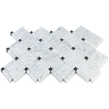 Imperial Pavo Gray Blend Polished Marble Mosaic Tile