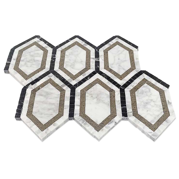 Infinity Carrara Hexagon Marble Tile