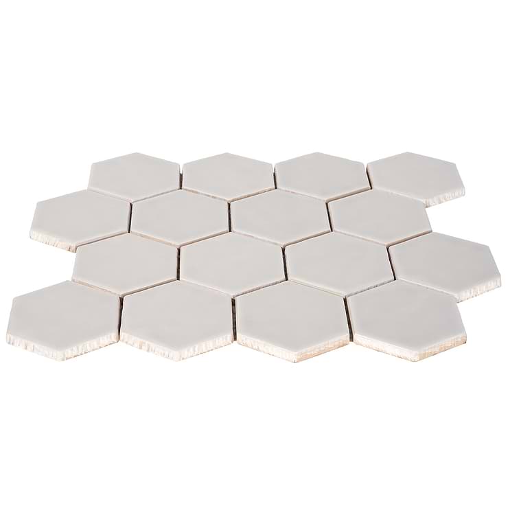 Meadowmere Cement Gray 3" Hexagon Matte Ceramic Tile