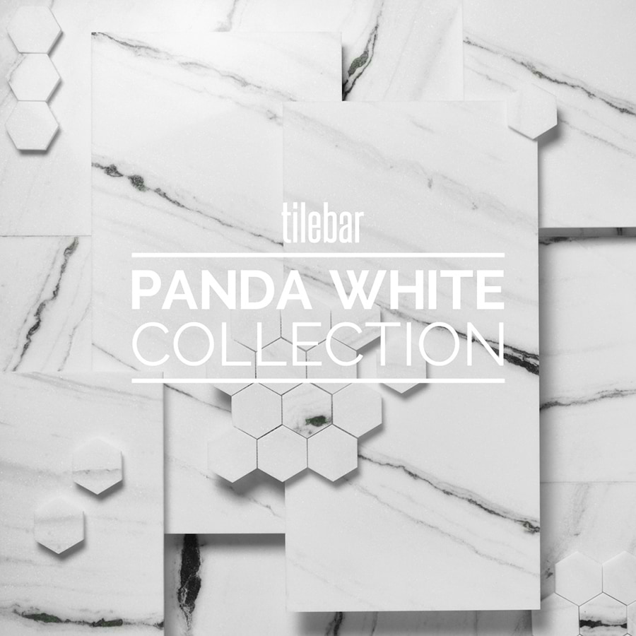 Panda White 18x36 Polished Marble Tile