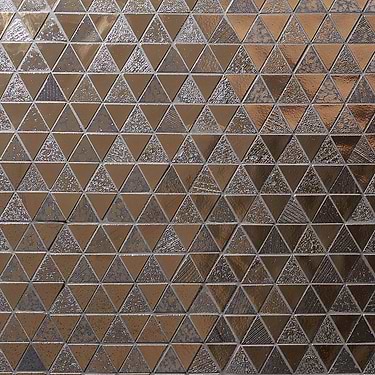 Magma Bronze 2" Triangles Polished Lava Stone Mosaic