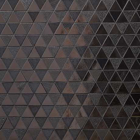 Magma Iron Gray 2" Triangles Polished Lava Stone Mosaic