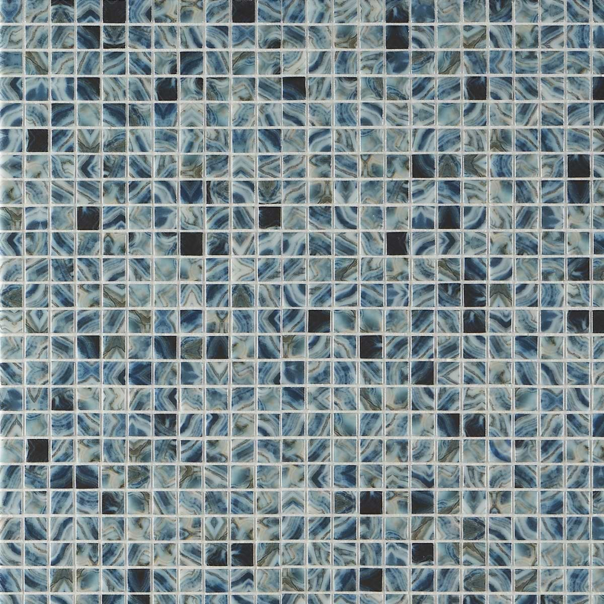 Swim Paradise Blue 1x1 Polished Glass Mosaic Tile