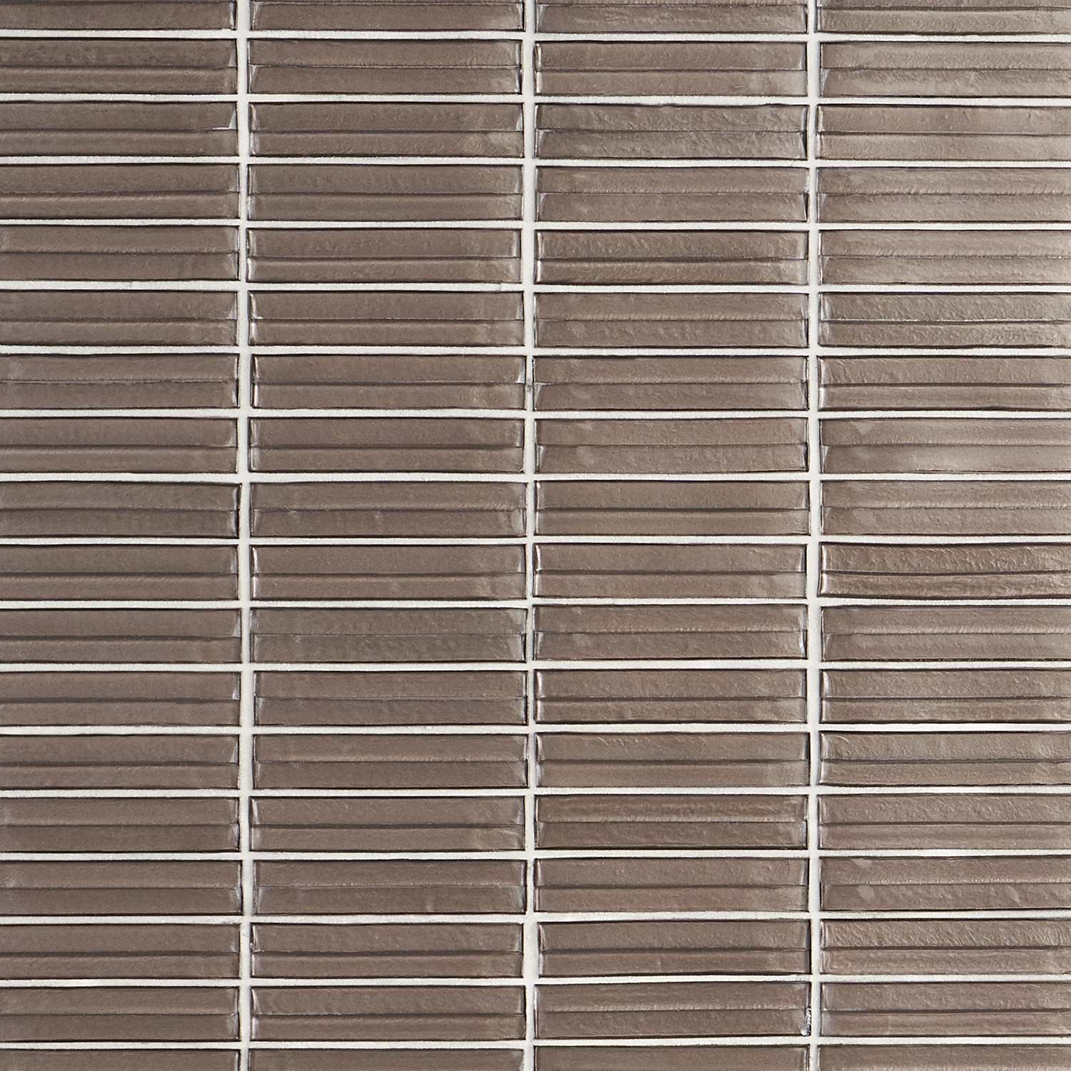 Maya Stacked Twilight Gray 1x5 Polished Glass Mosaic Tile