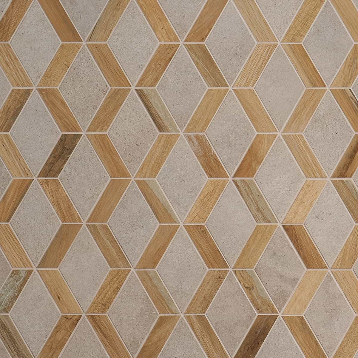 Eternal Diamond Birch Matte Porcelain Wood Look Mosaic Tile