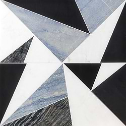 Jagger Black Nero and Blue 12x24 Polished Marble Tile