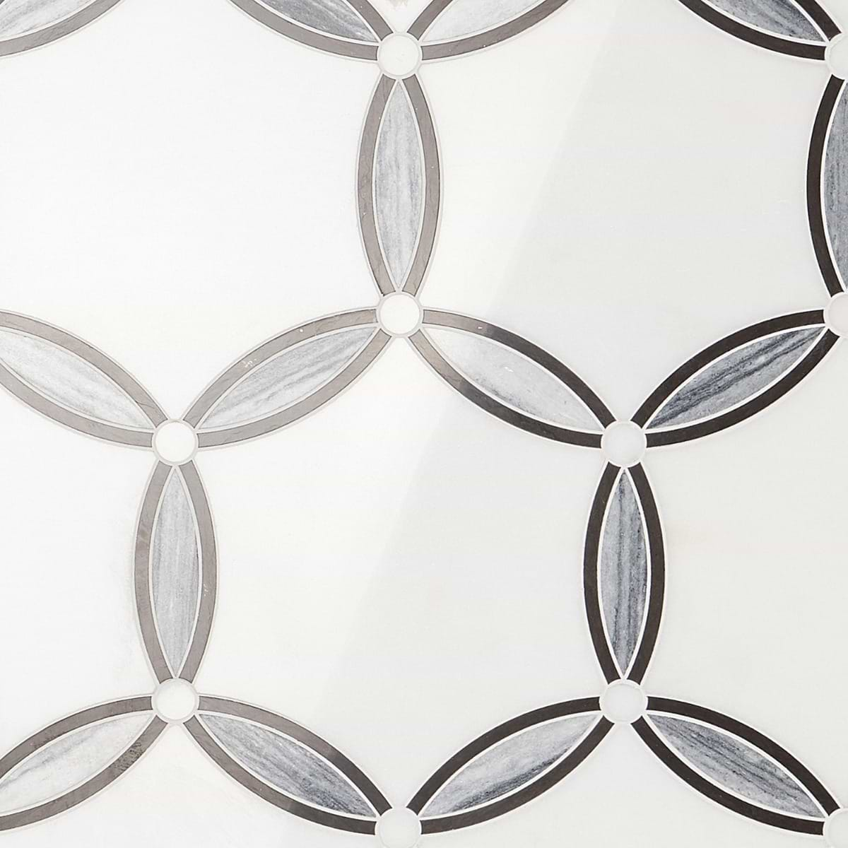 Celine Bianco White Polished Marble Mosaic Tile