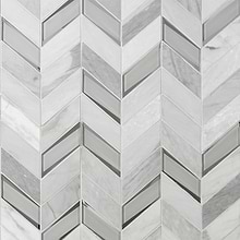 Kasol Dove Gray 2x4 Marble and Mirrored Glass Polished Mosaic Tile