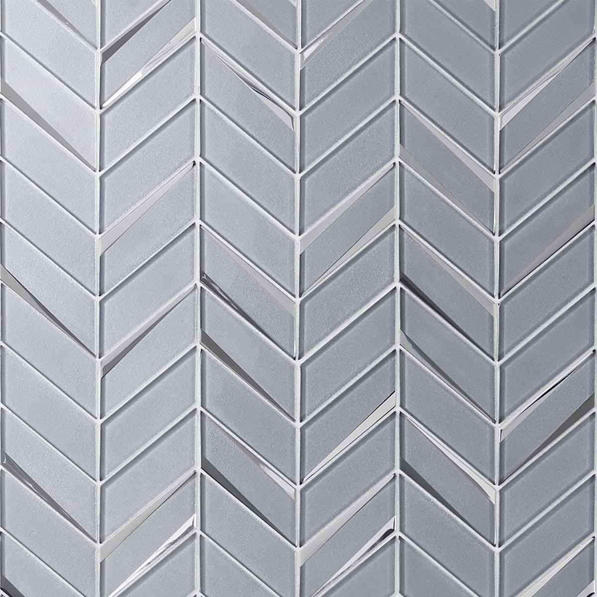 Kasol Paris Gray 2x4 Mirrored Glass Polished Mosaic Tile