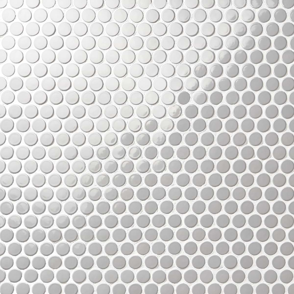 Paradise Gris Gray 1" Penny Round Polished Porcelain Mosaic