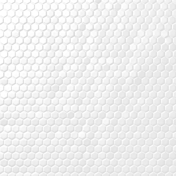 Eden 2.0 White 1" Hexagon Polished Porcelain Mosaic Tile