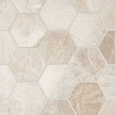 Cream Misto Beige 3" Hexagon Polished Marble Mosaic