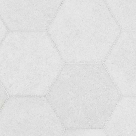 Snow White 10" Hexagon Honed Marble Tile
