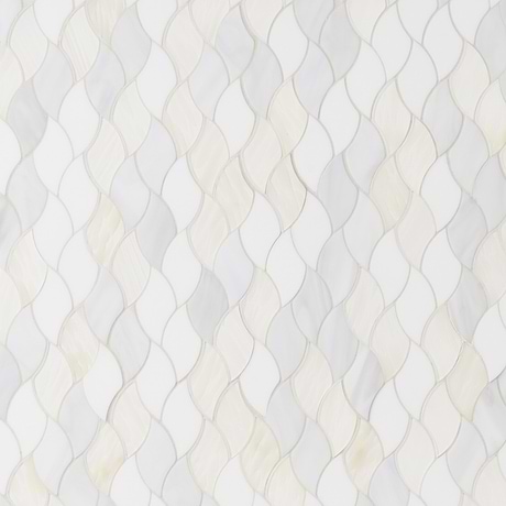 Bespoke Flame Pearl White 2x4 Polished Glass Mosaic Tile