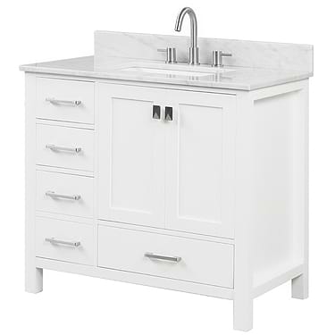 Athena  36'' White Vanity And Marble Counter
