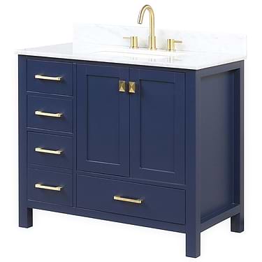 Athena  36'' Blue Vanity And Marble Counter