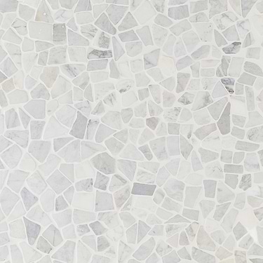 Nature Tumbled White Honed Carrara Pebble Mosaic