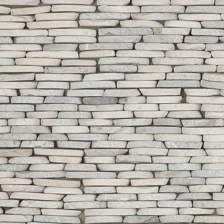 Nature Gray Stacked Pebble Mosaic