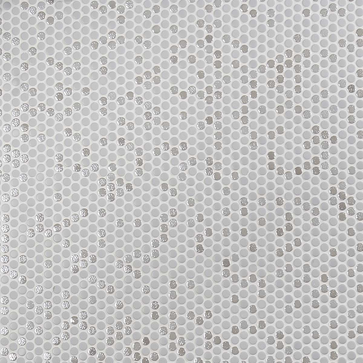 Zoe Grigio 1/2" Circle Frosted and Polished Glass Mosaic Tile