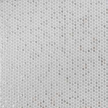 Zoe Grigio Gray 1/2" Penny Round Frosted & Polished Glass Mosaic