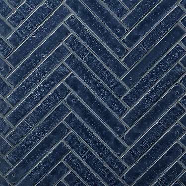 Sample-Wabi Sabi Marine Blue 1.5x9 Glossy Ceramic Tile